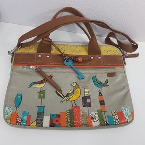 Fossil Key Per City Birds Laptop Messenger Bag